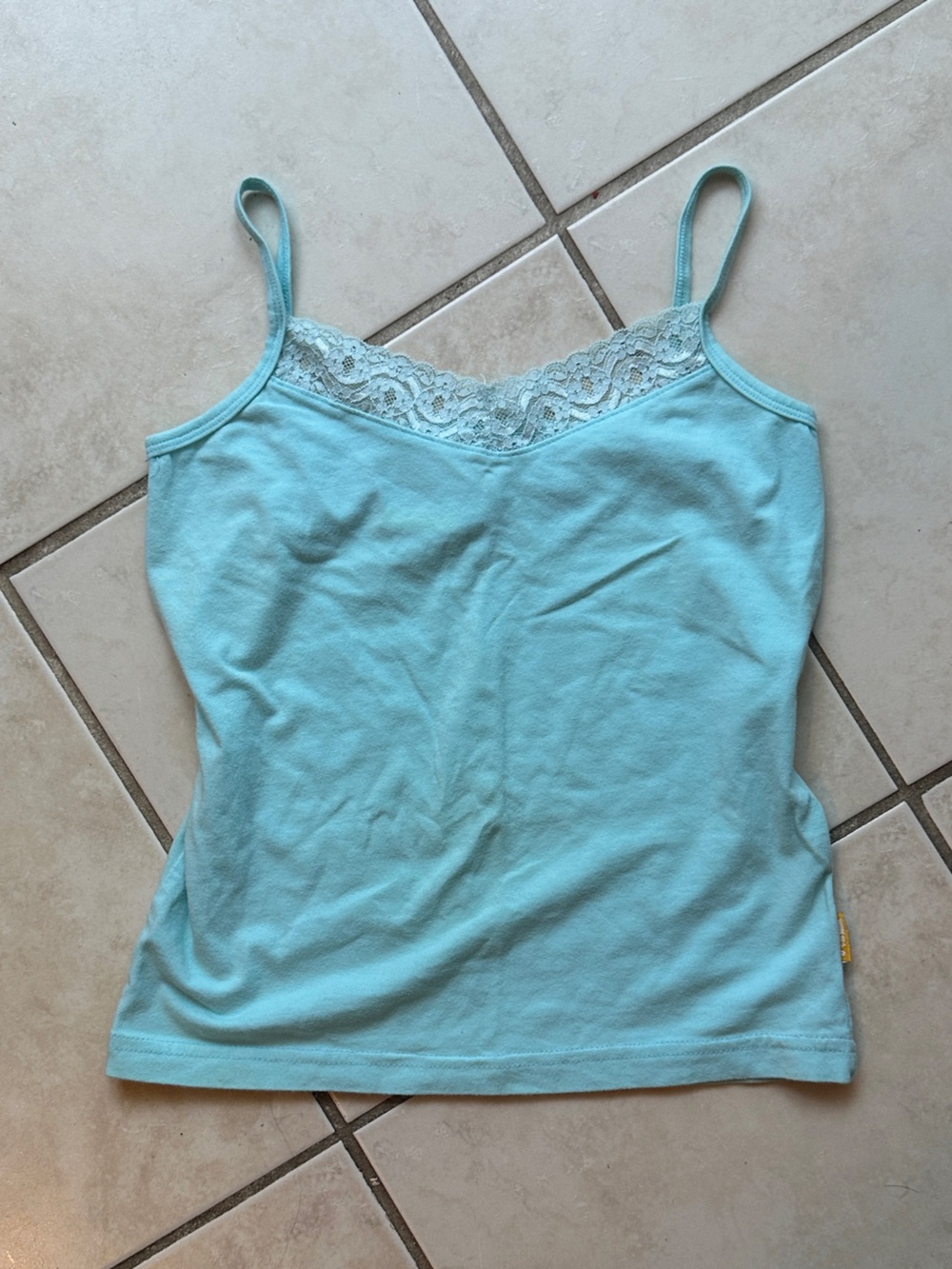 Light Aqua Lace-Trim Women's Camisole